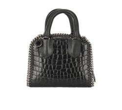 Stella McCartney Mini Falabella Box Top Handle Bag, Faux Croc, Black, 4551
